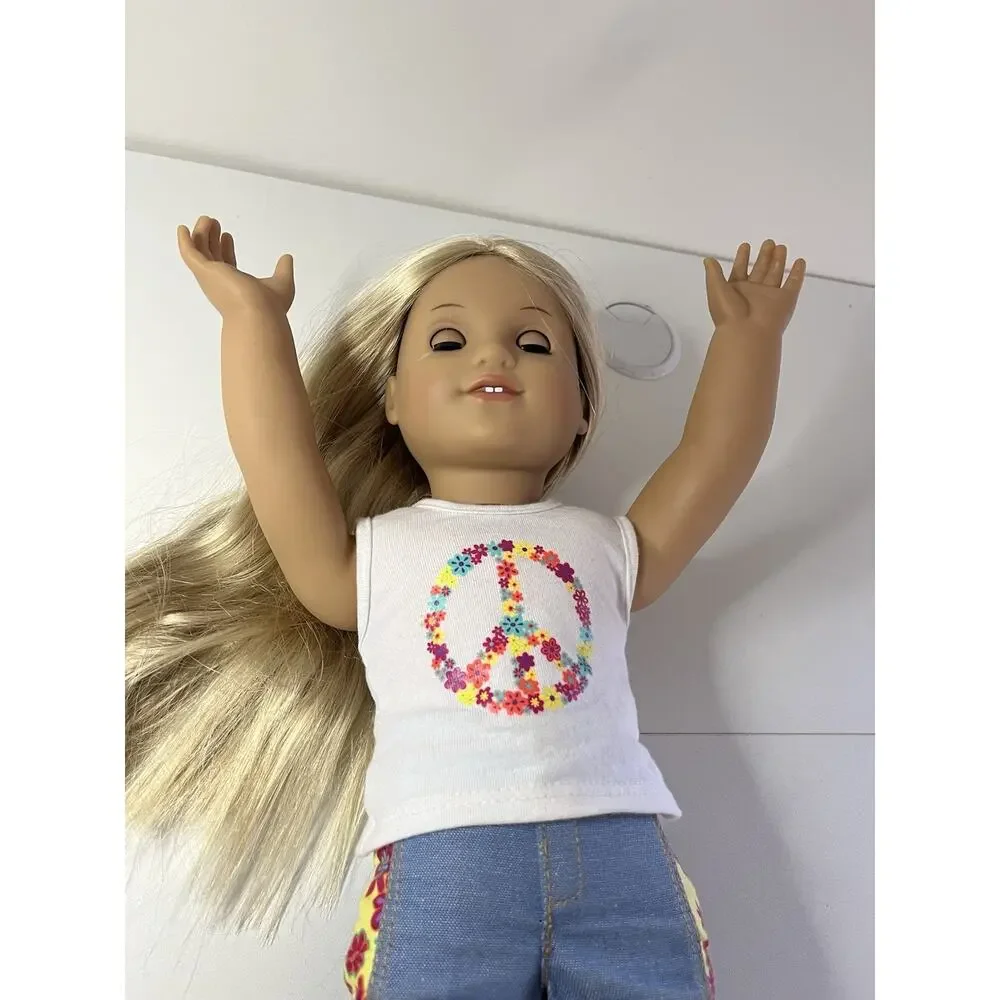 American Girl Retired Julie Albright Doll In Box EUC! Hippie Flower Child Boho